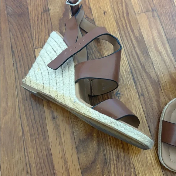 Zara Brown Leather Strappy Sandals, Sz 7 - Picture 2 of 6